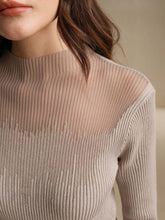 Sheer Patchwork Knit Sweater